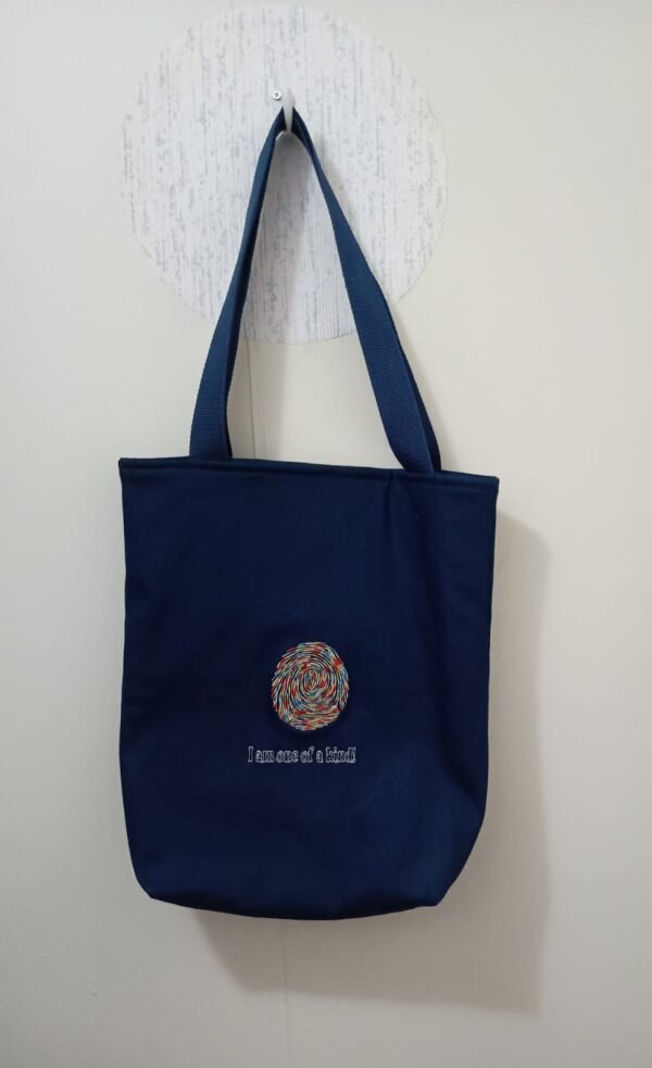 Bolso denim azul  "Huella digital"