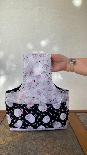 Bolso para manualidades "Ovejitas blancas"